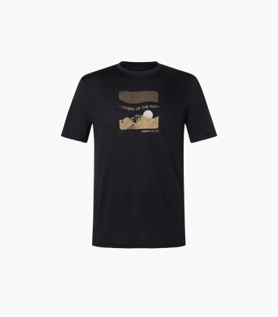 Tricouri drumetie - Tricou barbati cu merino SN-SUPERNATURAL - M SUN LOVERS - Jet Black/Kangaroo/Vintage Khaki Melange