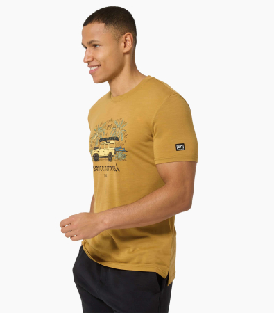 Tricouri - Tricou barbati cu merino SN-SUPERNATURAL M TROPICAR TEE - Dried Tobacco/Various