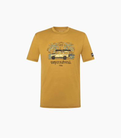 Tricou barbati cu merino SN-SUPERNATURAL M TROPICAR TEE - Dried Tobacco/Various [1]