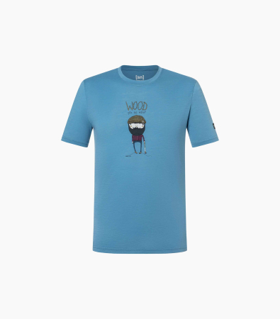 Tricou barbati cu merino SN-SUPERNATURAL M WOOD CRAFTI TEE - Blue Heaven/Various [2]