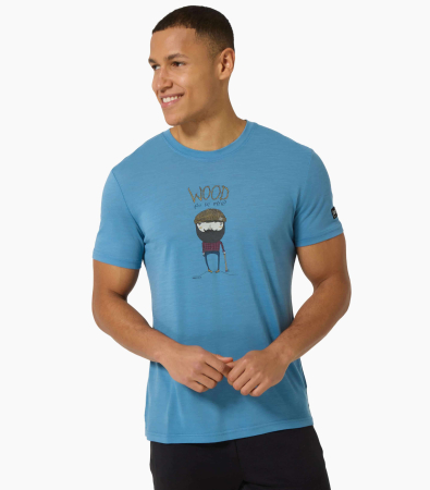 Tricouri - Tricou barbati cu merino SN-SUPERNATURAL M WOOD CRAFTI TEE - Blue Heaven/Various