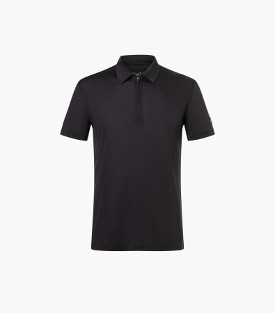 Tricouri - Tricou barbati cu merino SN-SUPERNATURAL M ZIP POLO Jet Black