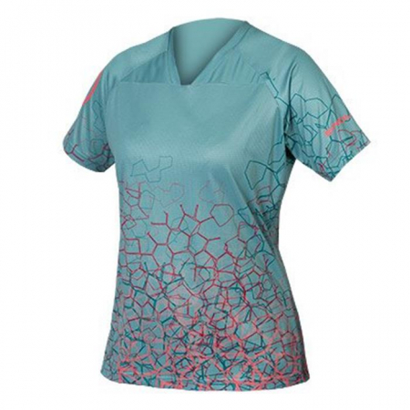 Tricouri ciclism - Tricou ciclism femei Endura SINGLE TRACK PRINT T LTD Blue