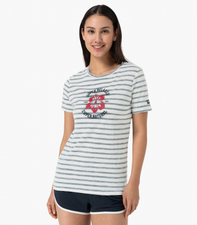 Tricouri drumetie - Tricou dama cu merino SN-SUPERNATURAL - W ROSE OF SHARON - Stripe/Smile/Salute