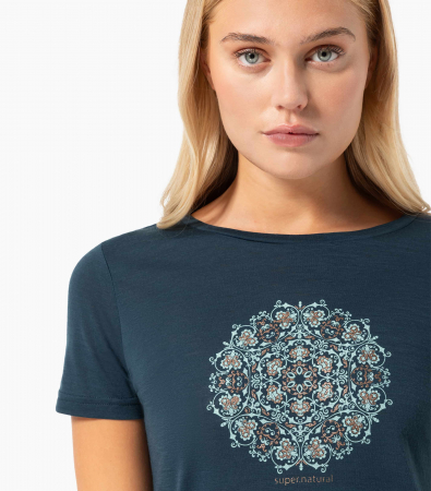 Tricou dama merino SN-SUPERNATURAL - W ORNAMENT - Blueberry/Light Jade [2]
