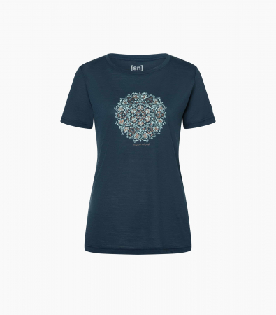 Tricou dama merino SN-SUPERNATURAL - W ORNAMENT - Blueberry/Light Jade [1]