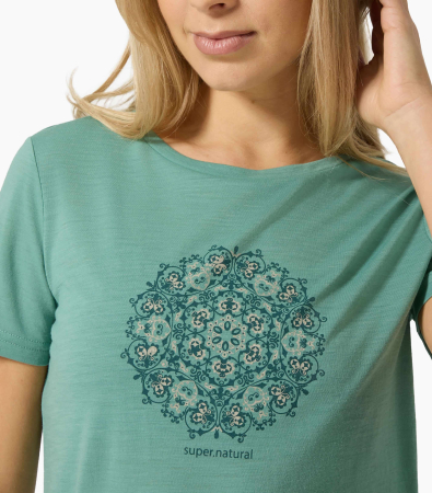 Tricou dama cu merino SN-SUPERNATURAL - W ORNAMENT TEE - Sahara/Tobacco Glitter/White Stone [3]