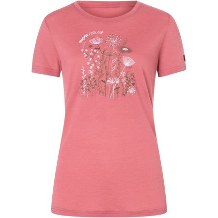Tricou dama cu merino SN-SUPERNATURAL - W ROCK FLOWERS TEE - Mauvewood/Various [3]