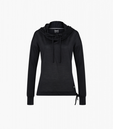 Hanorac dama cu merino SN-SUPERNATURAL - W FUNNEL HOODIE Jet Black [1]