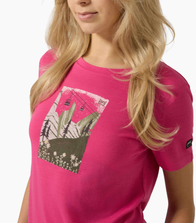Tricou dama cu merino SN-SUPERNATURAL - W SUMMER GONDOLA TEE - Pinky Rose/Various [3]