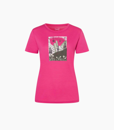 Tricou dama cu merino SN-SUPERNATURAL - W SUMMER GONDOLA TEE - Pinky Rose/Various [1]