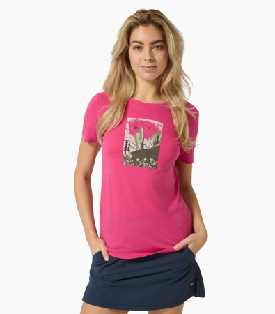 Tricouri drumetie - Tricou dama cu merino SN-SUPERNATURAL - W SUMMER GONDOLA TEE - Pinky Rose/Various
