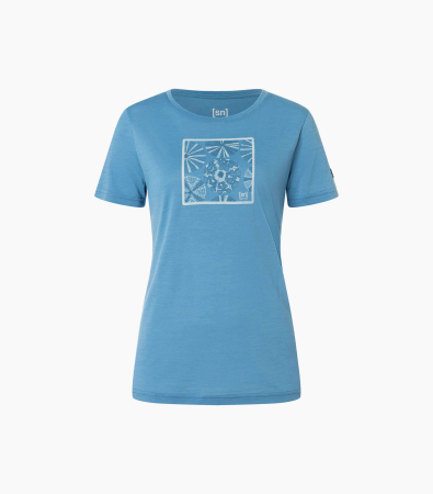 Tricou dama cu merino SN-SUPERNATURAL - W SEA URCHIN TEE - Blue Heaven/Blue Heaven/White Stone [1]