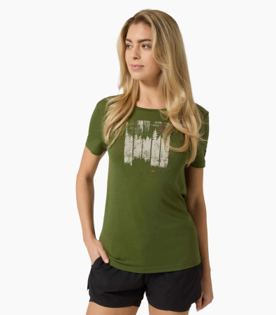 Tricouri drumetie - Tricou dama cu merino SN-SUPERNATURAL - W WONDER WALD TEE - Blueberry/Various