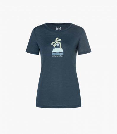 Tricou dama merino SN-SUPERNATURAL - W SEA LA VIE - Blueberry/Various [3]