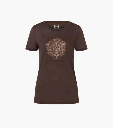 Tricou dama merino SN-SUPERNATURAL - W ORNAMENT - Chocolate Bean/Kangaroo/Copper [2]