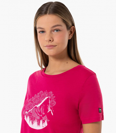 Tricouri drumetie - Tricou dama merino SN-SUPERNATURAL - W MOUNTAIN MANDALA TREE - Sangria/Orchid Ice