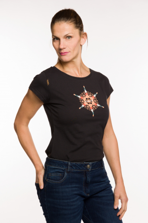 Tricouri drumetie - Tricou dama Trangoworld  MANDALA Caviar
