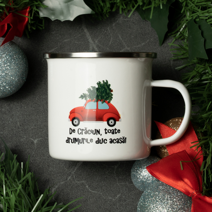 Cană emailata CRACIUN BRADUT de 330 ml, cadou de Sarbatori [2]