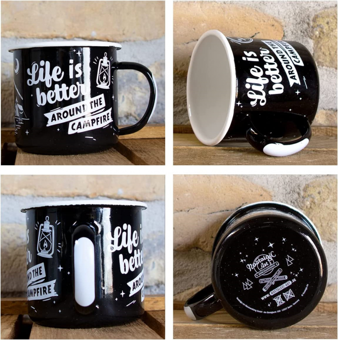 Cana emailata, Life Is Better Around The Campfire, 360 ml [3]