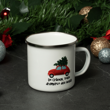 Cană emailata CRACIUN BRADUT de 330 ml, cadou de Sarbatori [2]