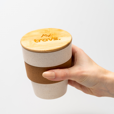 Cana cafea TROPIC din bambus, cu capac, 350 ml [1]