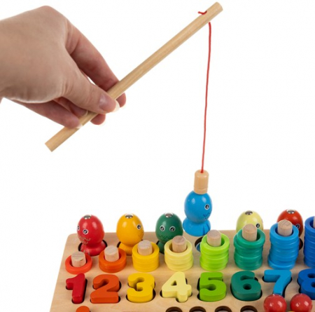 Jucarie interactiva din lemn Montessori, 6 in 1, Multicolor [3]