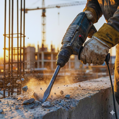 Burghie și dălți pentru beton