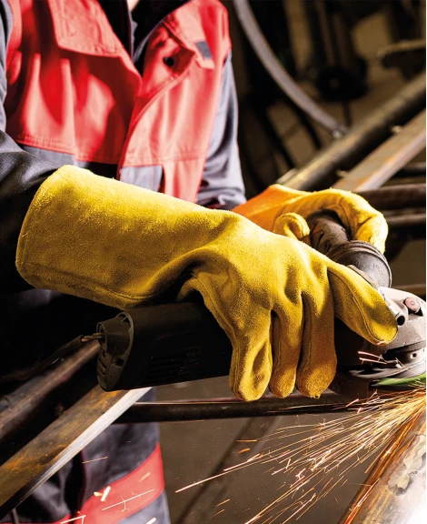 4MIG GOLD, Mănuși de sudură din piele bovină despicată (șpalt), cusătură Kevlar [2]