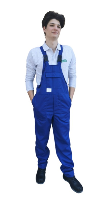 5SSMN, Pantaloni cu pieptar și bretele, cu protecție limitată la stropi de chimicale lichide, din poliester/bumbac 245 g/mp [2]