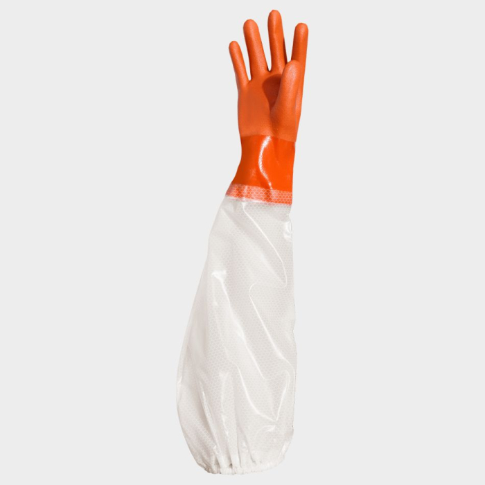 640, Mănuși de protecție chimică din bumbac, imersate în PVC, lungime 60 cm [5]