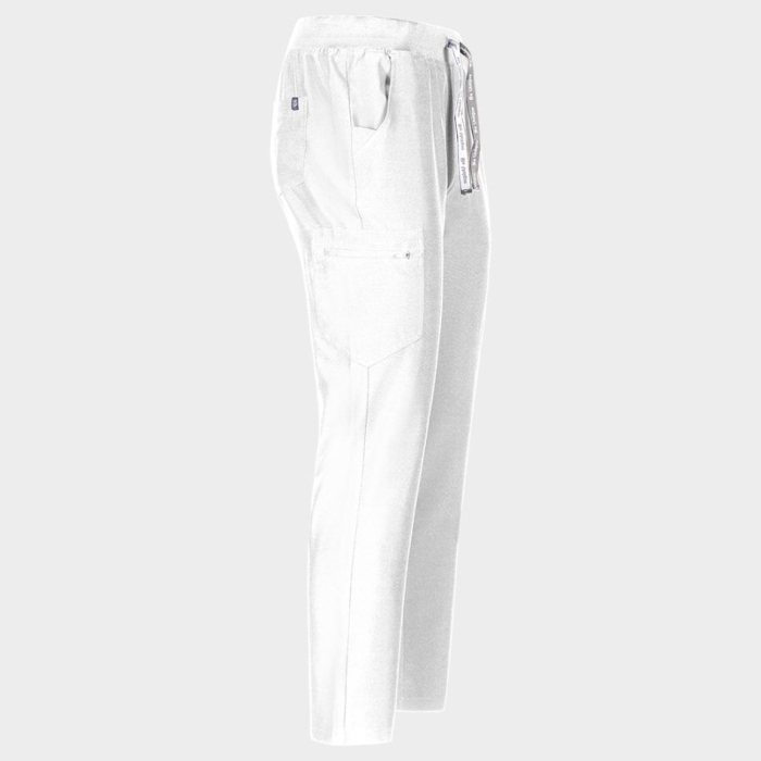 NOBBY STRAIGHT WHITE, Pantaloni medicali unisex din poliester 94% și elastan 6%, 170 g/mp [5]