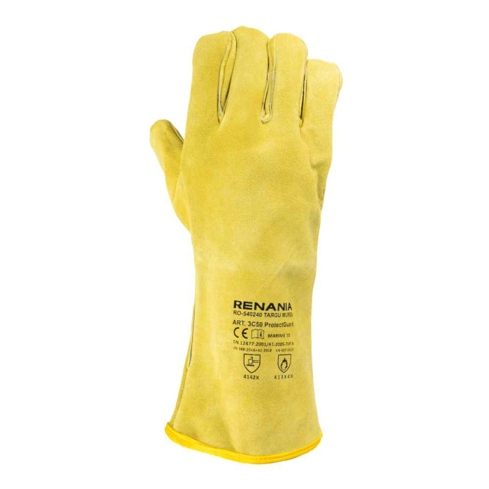PROTECTGUARD, Mănuși de sudură din piele șpalt bovină, lungime 350 mm [2]