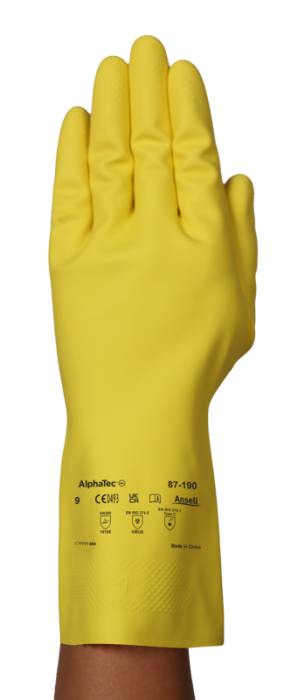 ECONOHANDS PLUS C624, Mănuși de protecție chimică din cauciuc din latex natural, căptușite cu bumbac plușat, lungime 300 mm, grosime 0,35 mm [3]