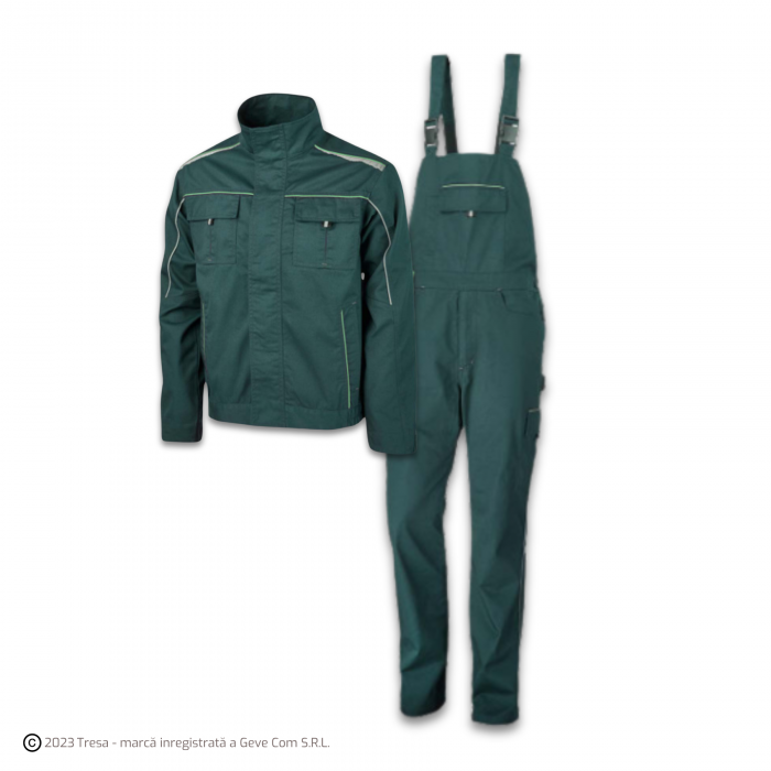 ANDURA PP, Costum cu jachetă + pantaloni cu pieptar din tercot, 235 g/mp [3]