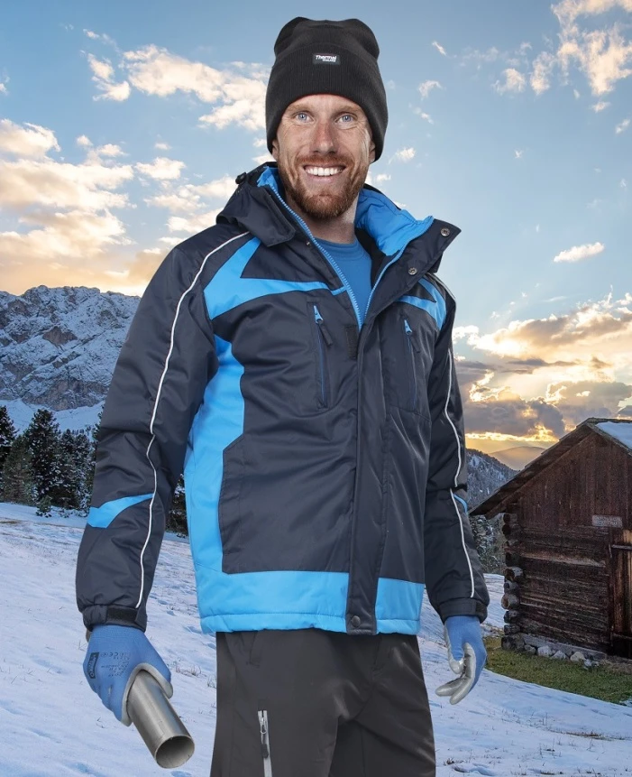 ARPAD, Jachetă de iarnă din poliester cu strat PVC, glugă detașabilă, căptușeală termică fleece 180 g/mp [2]