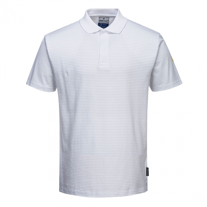 PORTWEST AS21, Tricou polo antistatic (ESD) din bumbac și fibră de carbon, 150 g/mp [6]