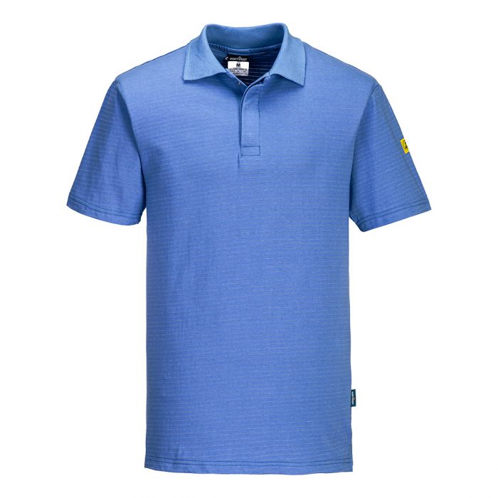 PORTWEST AS21, Tricou polo antistatic (ESD) din bumbac și fibră de carbon, 150 g/mp [1]