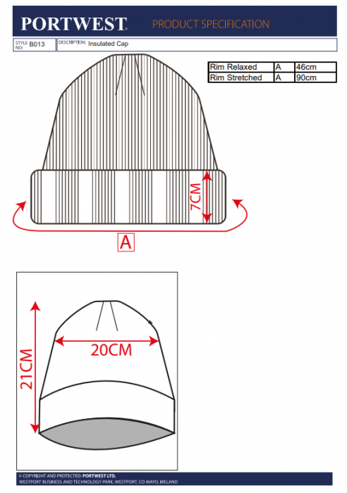 B013, Căciulă izolată din acril tricotat, căptușeală Insulatex 40g [2]