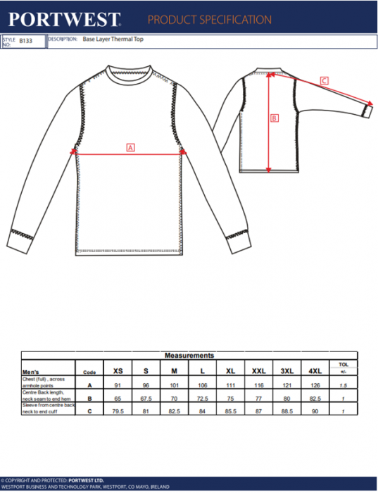 B133, Bluza de corp din poliester, 140 g/mp [2]