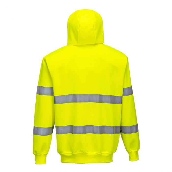 PORTWEST B305, Jachetă tip hanorac Hi-Vis cu glugă încorporată și fermoar frontal, din poliester și bumbac, 300 g/mp [2]
