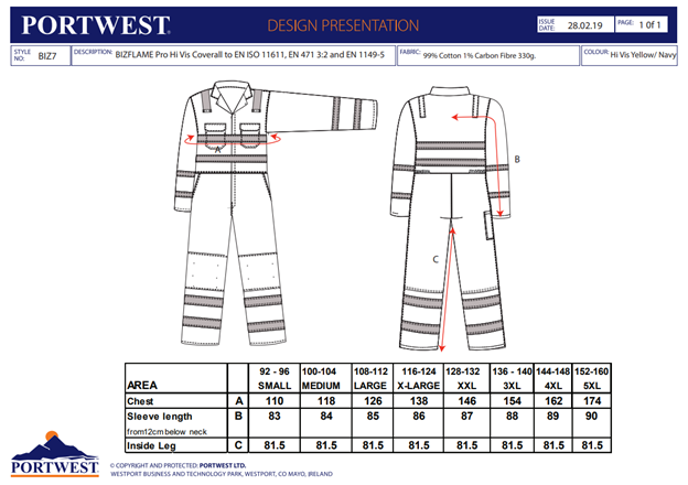 BIZFLAME - BIZ7, Costum din bumbac, 330 g/mp [2]