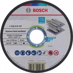 BOSCH, Disc de tăiere Stainless Steel and Metal, cu durată mare de viață pentru polizoare unghiulare mici, alezaj 22,23 mm, Ø 115-125 mm [cutie 100 bucăți] [2]