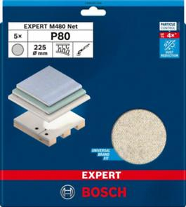 BOSCH EXPERT M480, Plasă de șlefuit, pentru șlefuitoare de plăci de gips-carton, granulație 80-240 [cutie 5 bucăți] [4]