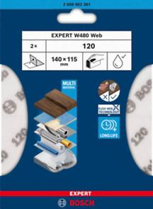 BOSCH EXPERT W480 Web 1/4, Foaie pentru șlefuire manuală, granulație 120-320 [cutie 2 bucăți] [4]