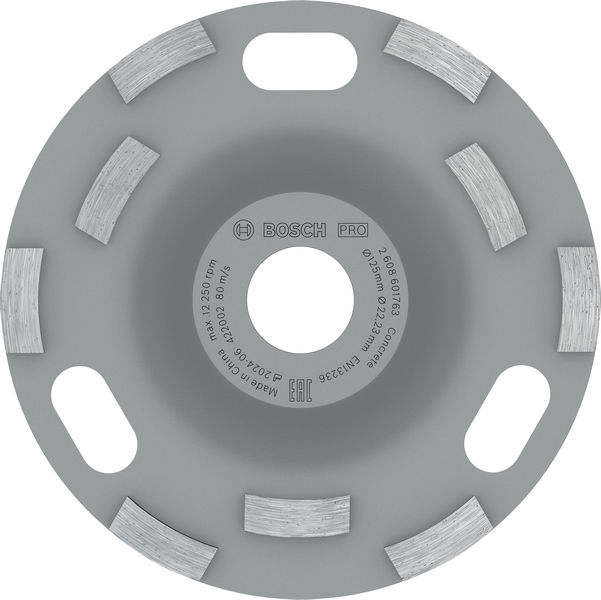 BOSCH PRO CONCRETE HIGH SPEED, Disc diamantat tip oală pentru șlefuirea betonului, viteză îmbunătățită [1]