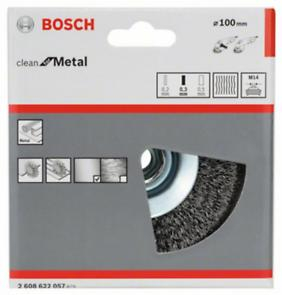 BOSCH PRO Metal Clean, Perie teșită, din sârmă ondulată. pentru polizoare unghiulare mici, filet M14, 100 x 0,3 mm, M14 [4]