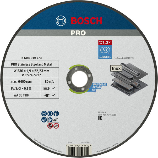 BOSCH PRO STAINLESS STEEL AND METAL, Disc de tăiere compozit, pentru inox și metal [8]
