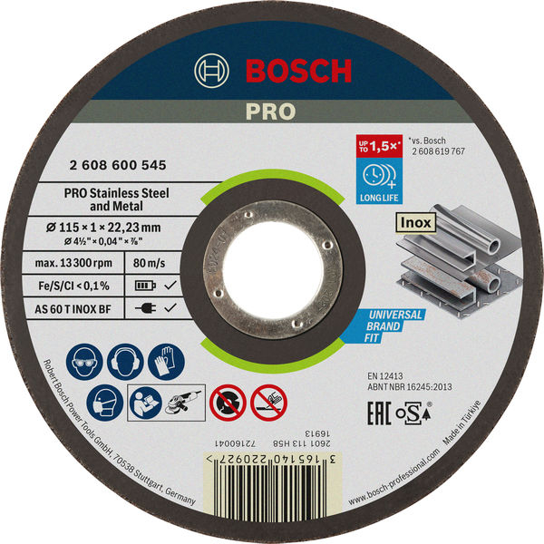 BOSCH PRO STAINLESS STEEL AND METAL, Disc de tăiere compozit, pentru inox și metal [1]
