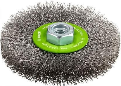 BOSCH PRO Stainless Steel Clean, Perie-disc de sârmă, din sârmă ondulată, pentru polizoare unghiulare mari, filet M14, 115 x 0,3 mm, M14 [2]